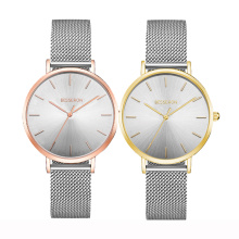 Fashion popular lady watch with Japan movement lady watch with logo printed top grain strap wrist watches